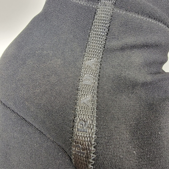 Prada Tessuto Nylon Sock Wedge Boots EU 40 US 10 Black Logo Spell Out - Picture 13 of 13